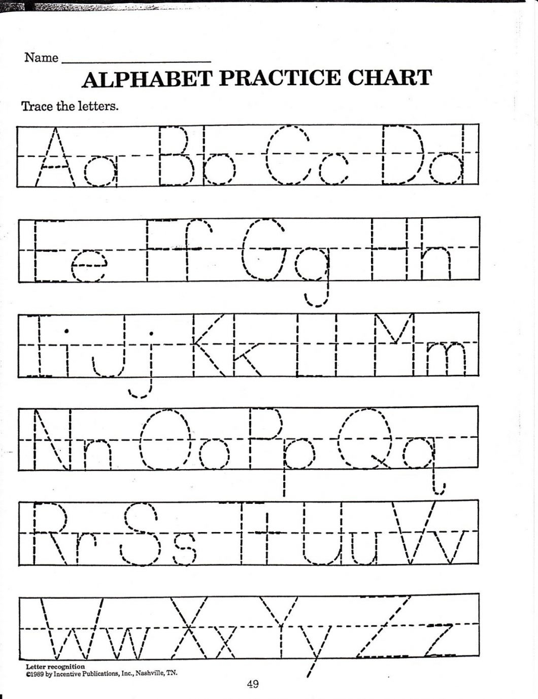 Kindergarten Handwriting Practice Worksheet Printable