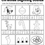 Free Printable Christmas Beginning Sounds Worksheet | Christmas | Printable Beginning Sounds Worksheets