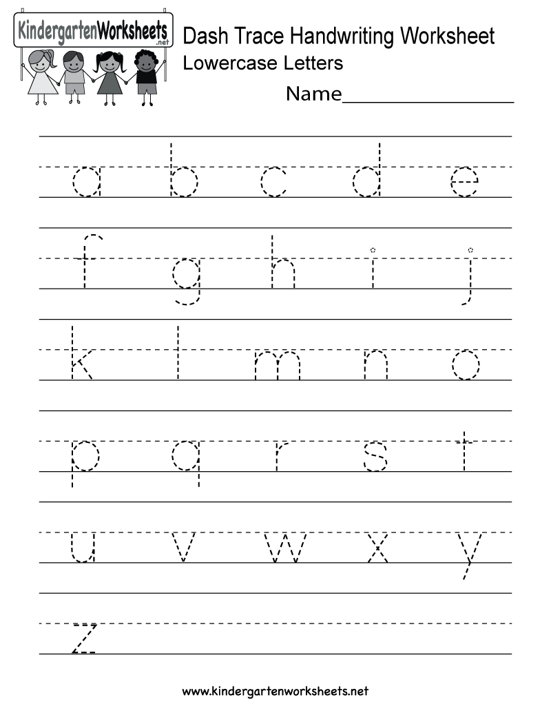 Free Printable Dash Trace Handwriting Worksheet For Kindergarten | Free Printable Handwriting Worksheets For Preschool