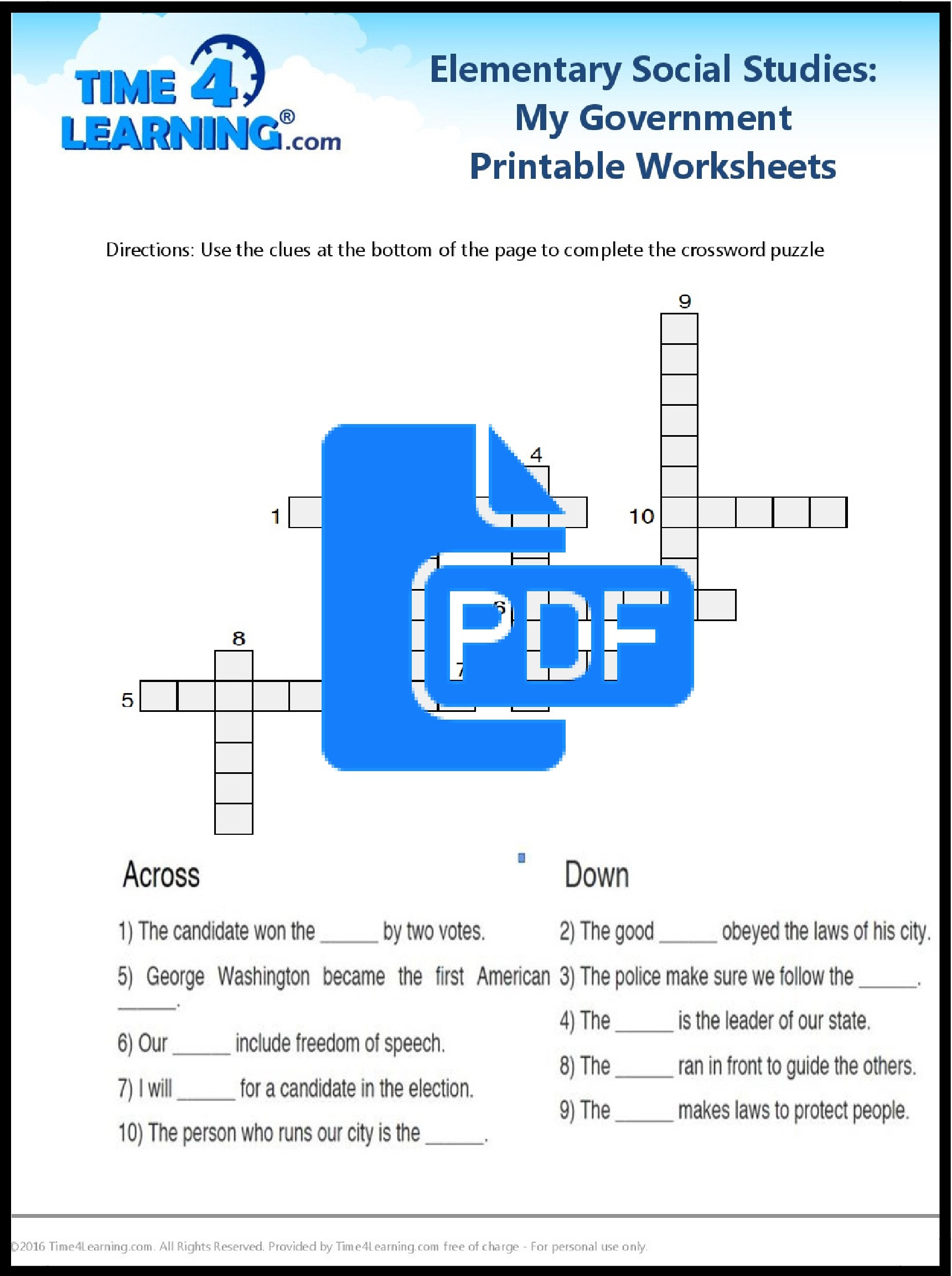 Free Printable: Elementary Social Studies Worksheet | Time4Learning | Printable Social Studies Worksheets