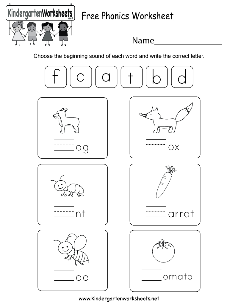 Free Printable Free Phonics Worksheet For Kindergarten | Free Printable Phonics Worksheets