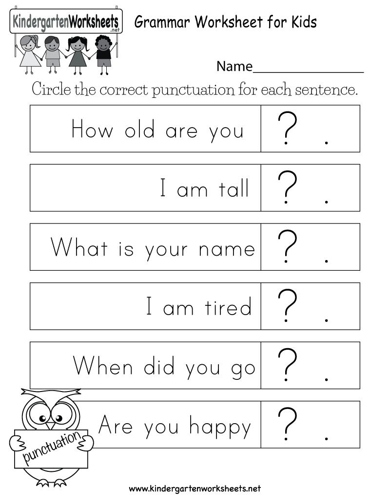 Free Printable Grammar Worksheet For Kids For Kindergarten | Free Printable Grammar Worksheets