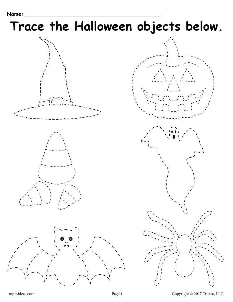 Free Printable Halloween Tracing Worksheet | Halloween | Halloween | Preschool Halloween Worksheets Printables