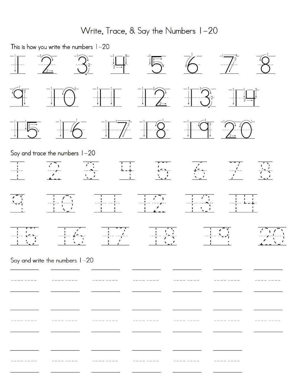 Free Printable Kindergarten Number Worksheets | Activity Shelter | Free Printable Number Worksheets For Kindergarten
