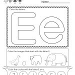 Free Printable Letter E Coloring Worksheet For Kindergarten | Letter E Printable Worksheets
