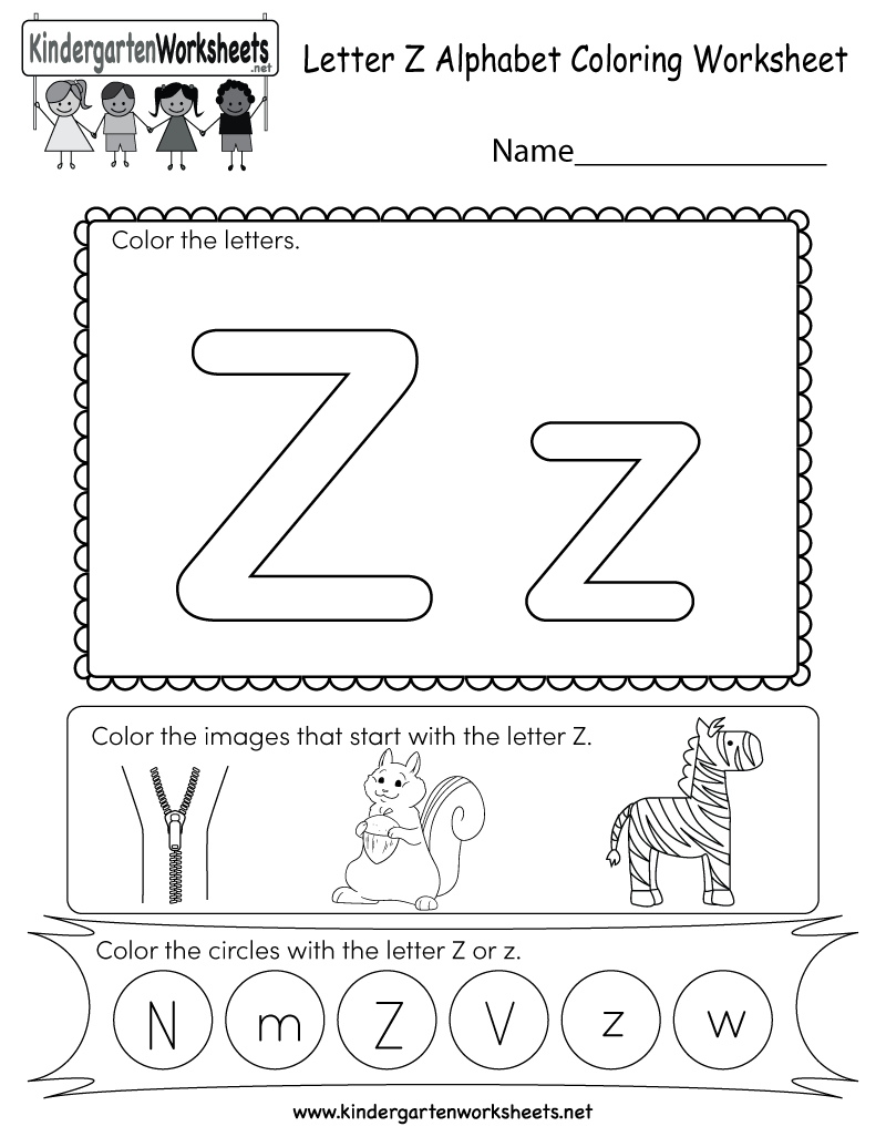 Free Printable Letter Z Coloring Worksheet For Kindergarten - Letter | Letter Z Worksheets Free Printable