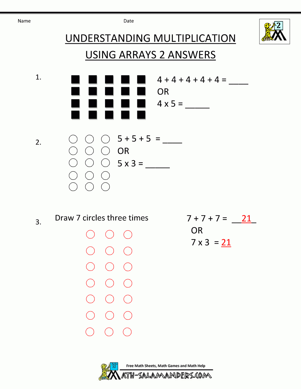 Free Printable Multiplication Worksheets 2Nd Grade | Printable Math Worksheets For Grade 2