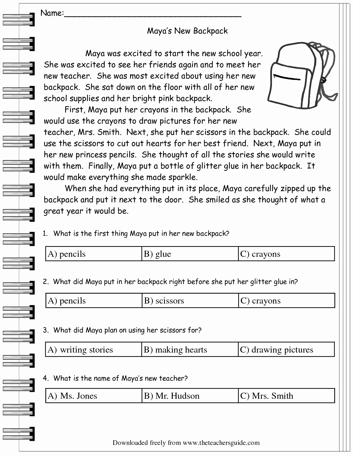 Free Printable Reading Comprehension Worksheets For 5Th Grade - Free | Free Printable Reading Worksheets