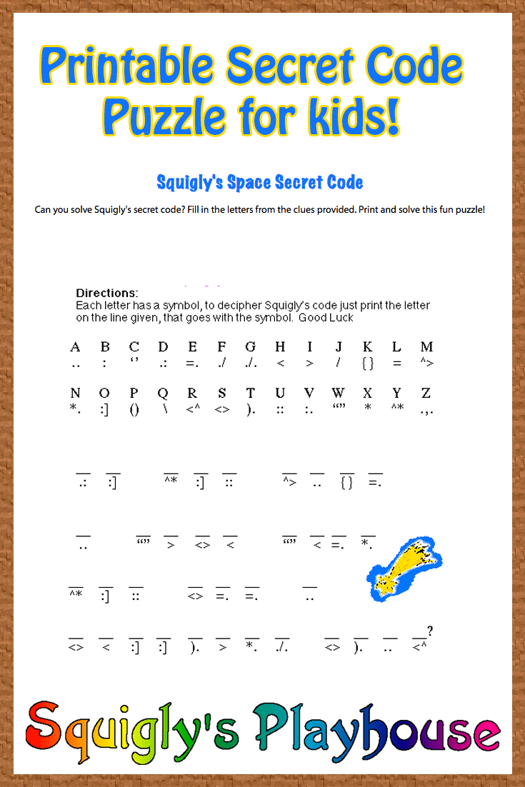 Free Printable Secret Code Word Puzzle For Kids. This Puzzle Has A | Crack The Code Worksheets Printable Free