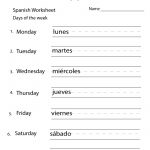 Free Printable Spanish Days Of The Week Worksheet | Free Printable Spanish Worksheets Days Of The Week