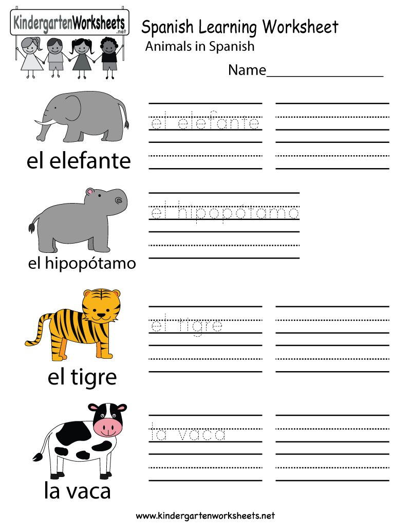 Free Printable Spanish Worksheets For Beginners Printable Worksheets