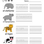 Free Printable Spanish Learning Worksheet For Kindergarten | Printable Spanish Worksheets