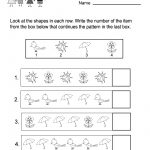 Free Printable Spring Patterns Worksheet For Kindergarten   Free | Spring Printable Worksheets