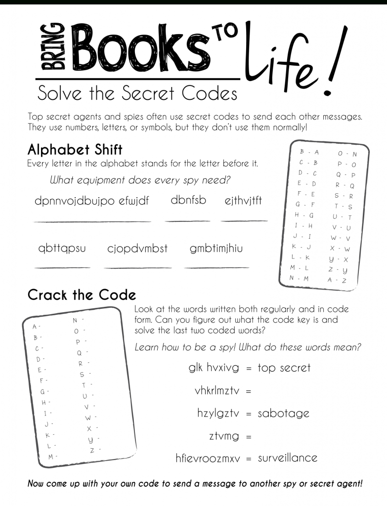 Free Printable Worksheets--Keep The Kids Busy During Summer Break | Printable Secret Code Worksheets