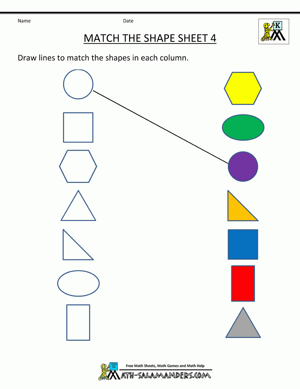 Free Shape Worksheets Kindergarten | Free Printable Shapes Worksheets