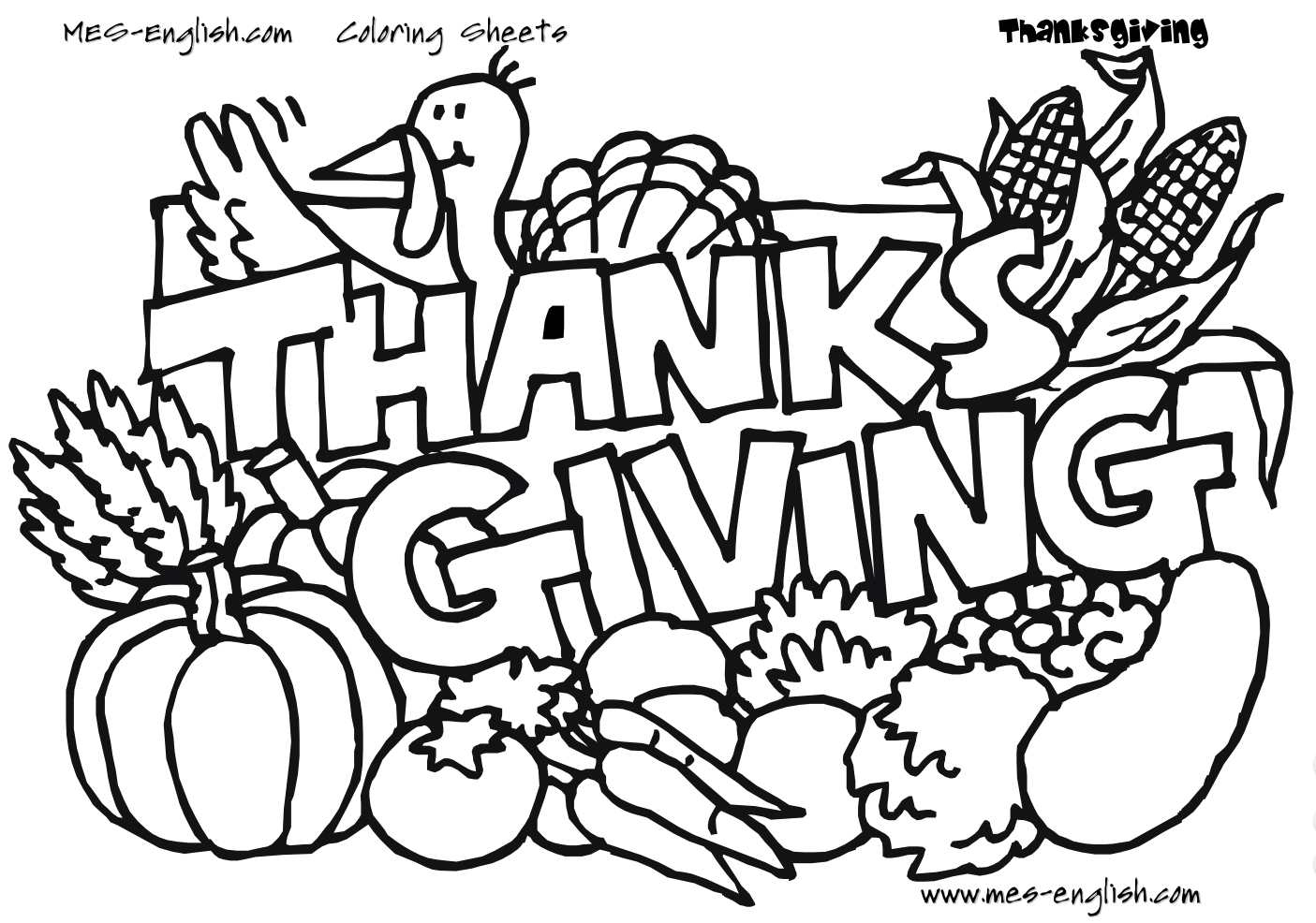 Free Thanksgiving Coloring Pages For Kids - Free Printable | Free Printable Thanksgiving Coloring Pages Worksheets