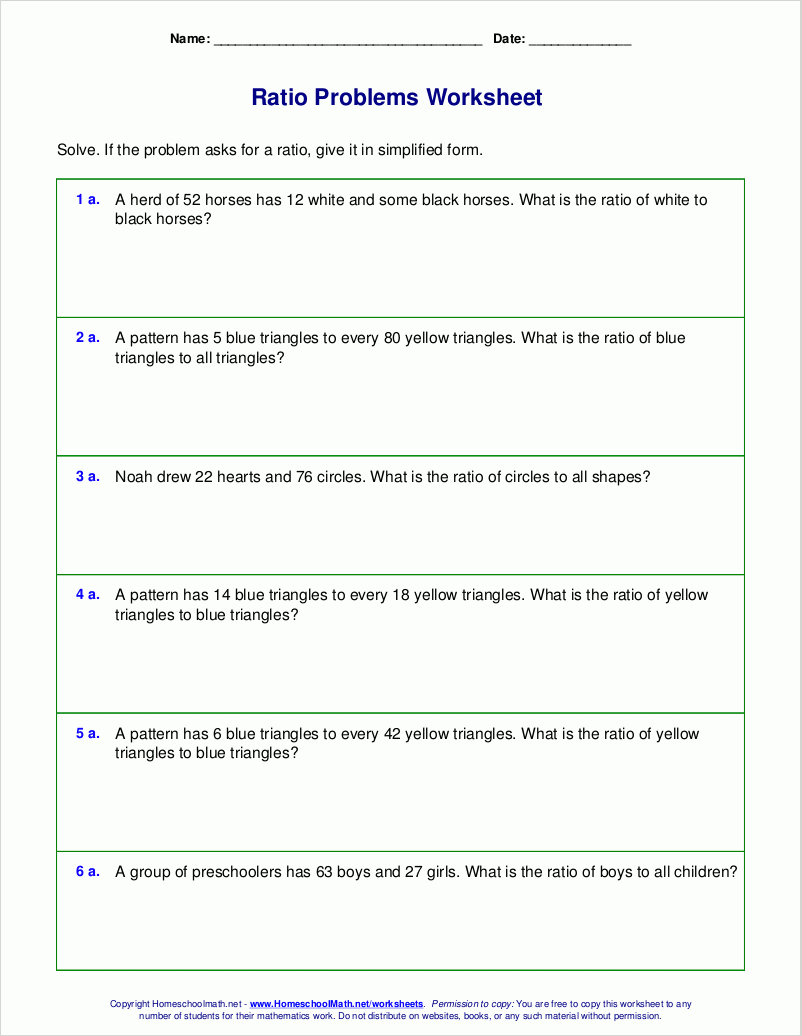 Free Worksheets For Ratio Word Problems | Free Printable Fraction Word Problem Worksheets