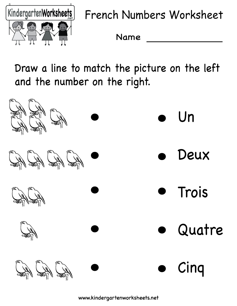 French Numbers Match Printable | French Printables And Things | Printable French Worksheets For High School