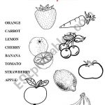 Fruits, Vegetables   Esl Worksheetjudyna | Vegetables Worksheets Printables