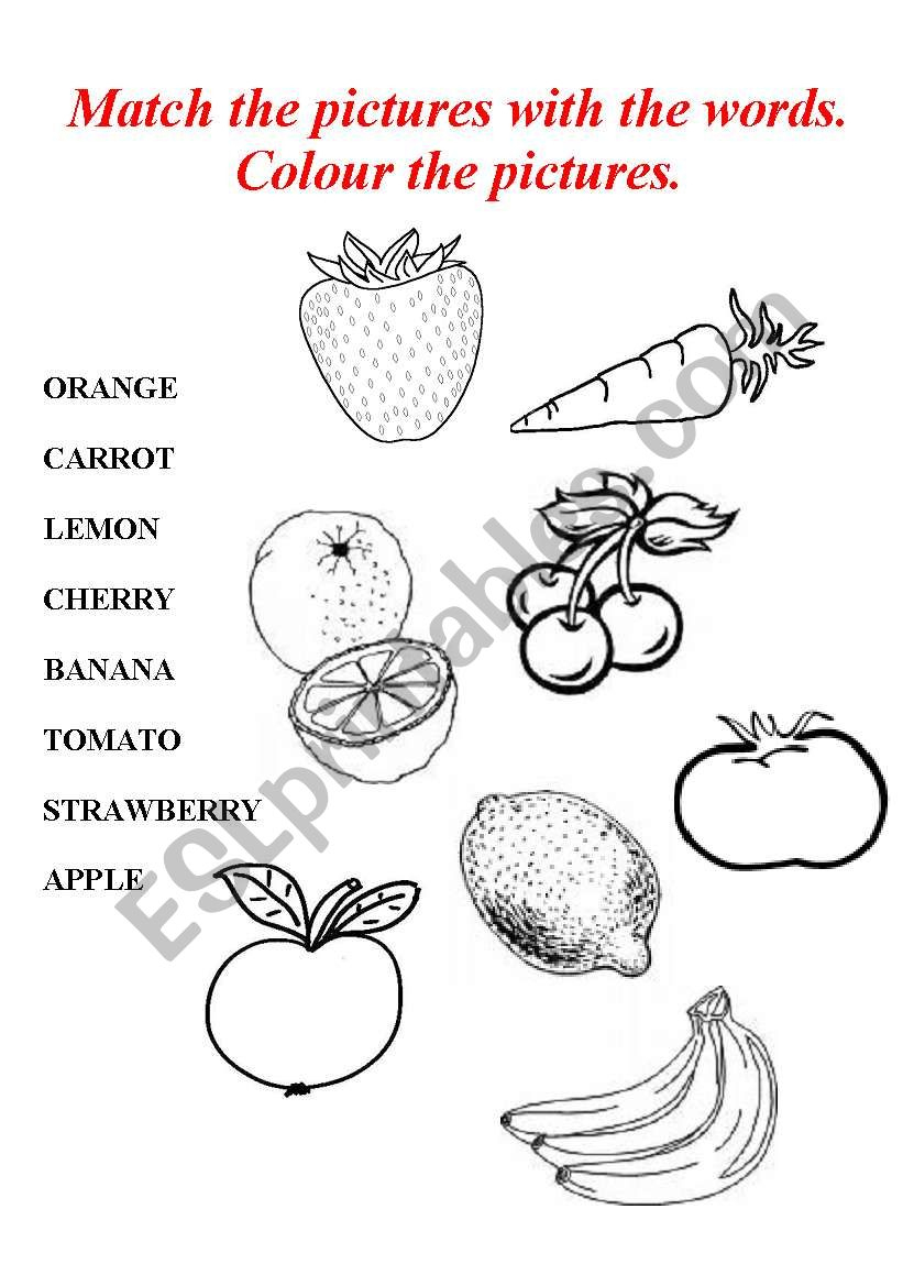 Fruits, Vegetables - Esl Worksheetjudyna | Vegetables Worksheets Printables