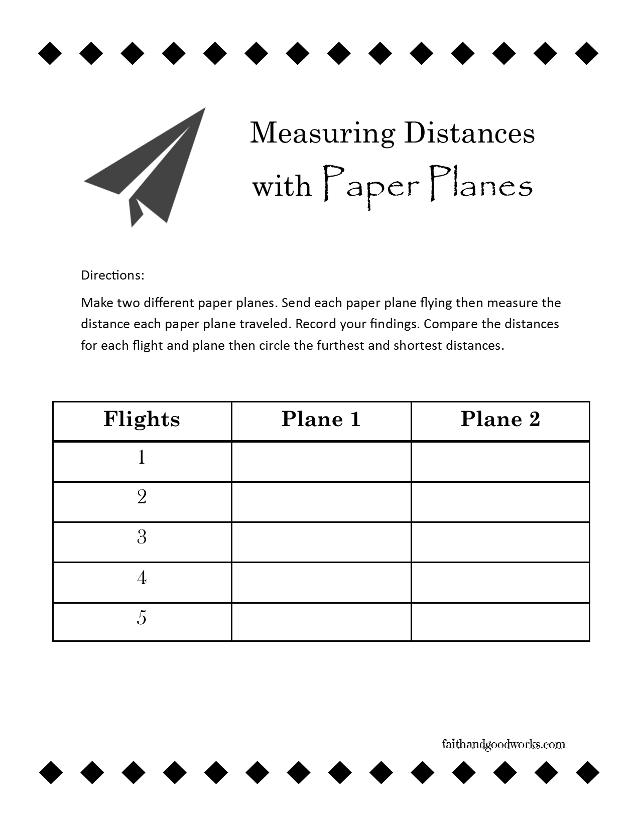 Fun With Paper Planes: Use This Free Printable Worksheet For | Amelia Earhart Free Worksheets Printable