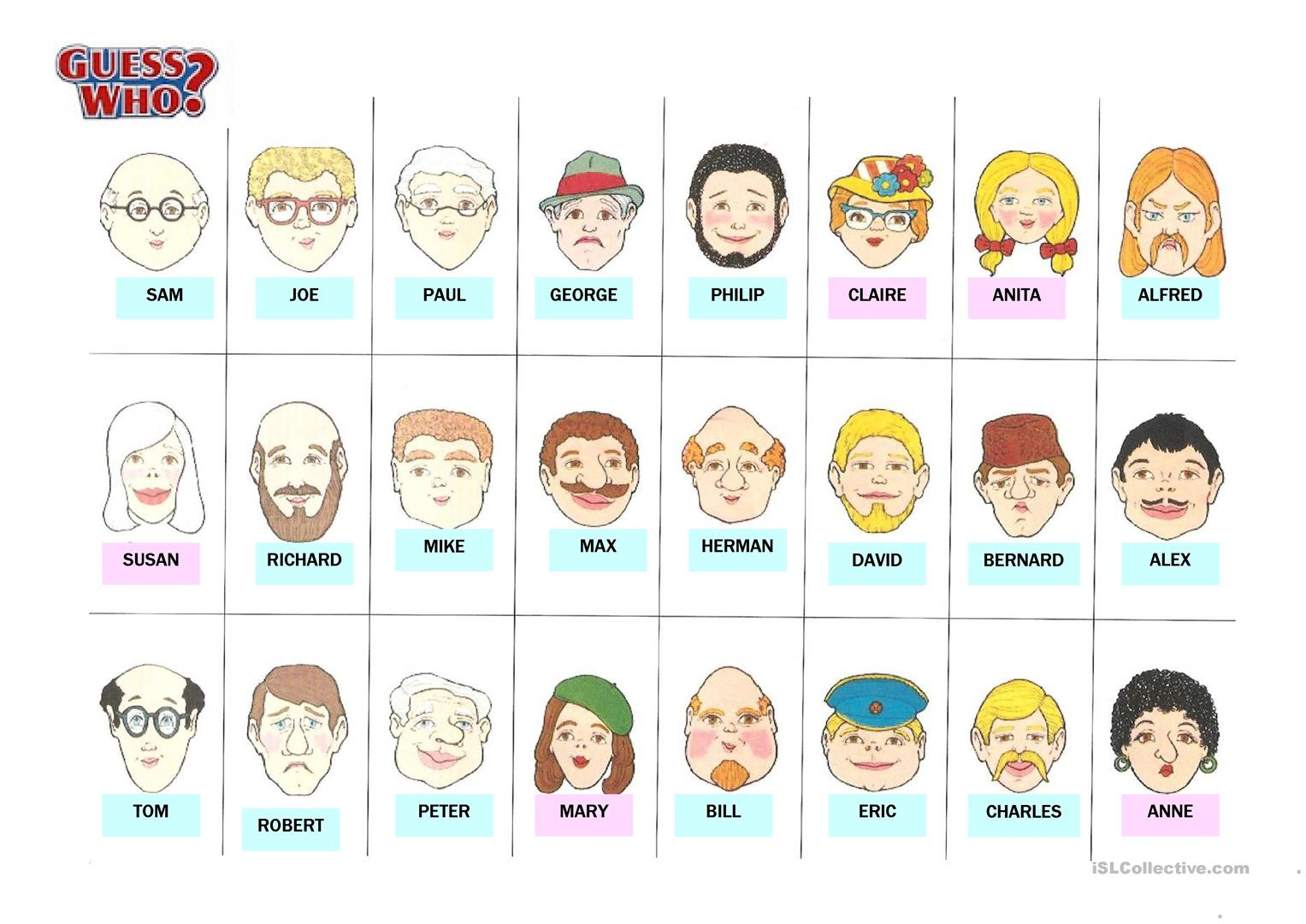 Guess Who Worksheet - Free Esl Printable Worksheets Madeteachers | Guess Who Printable Worksheets