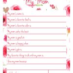 Handmade Gift For Mom   My Mom Printable Page – Morning Motivated Mom | Are You My Mother Printable Worksheets
