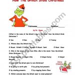 How The Grinch Stole Christma   Esl Worksheetajarnglyn | Free Printable Grinch Worksheets
