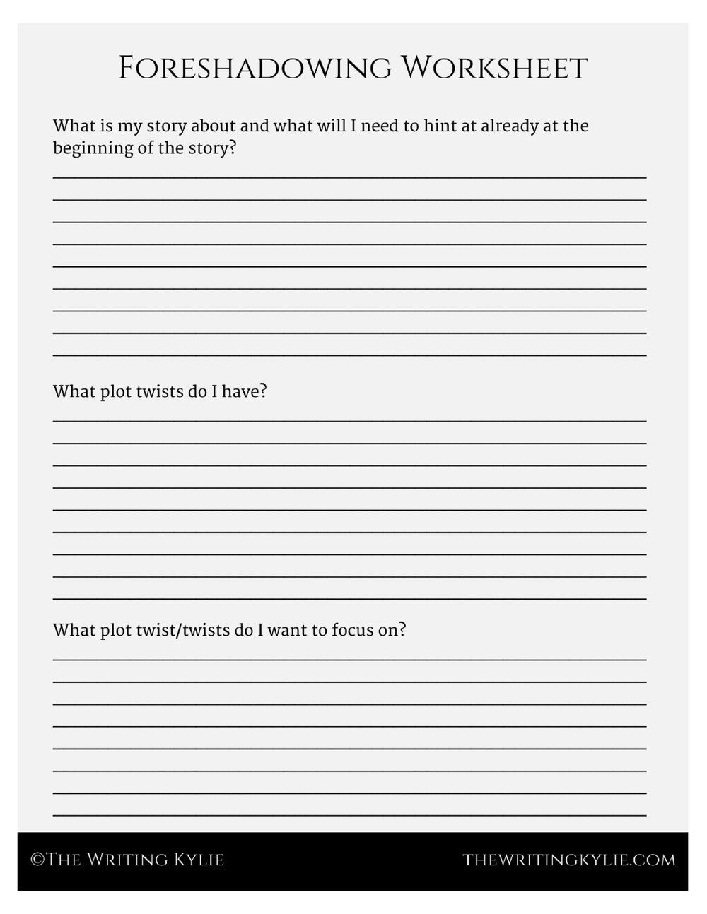 How To Foreshadow Events To Create A Well-Rounded And Cohesive Story | Foreshadowing Worksheets Printable