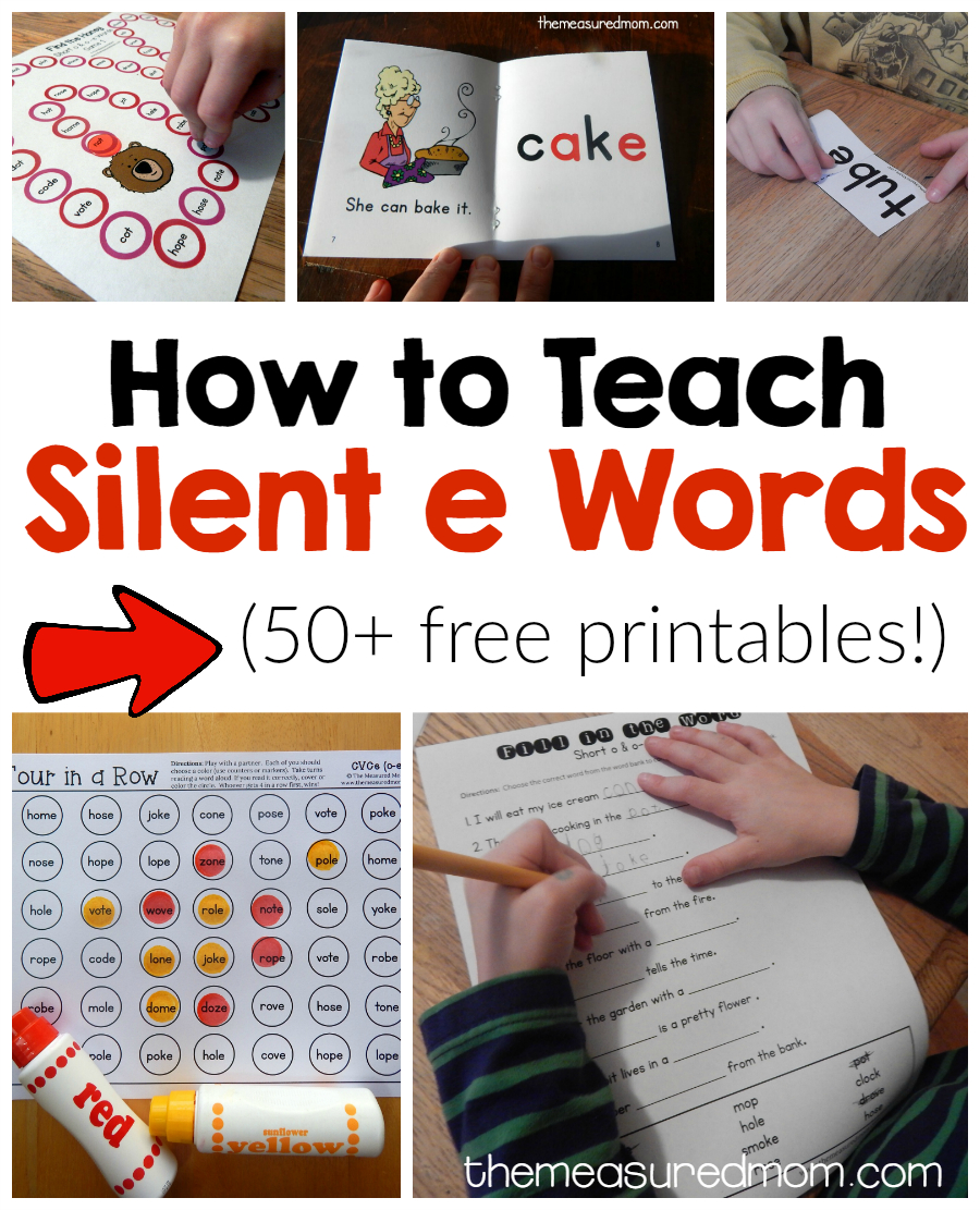 How To Teach Magic E Words - The Measured Mom | Silent E Printable Worksheets