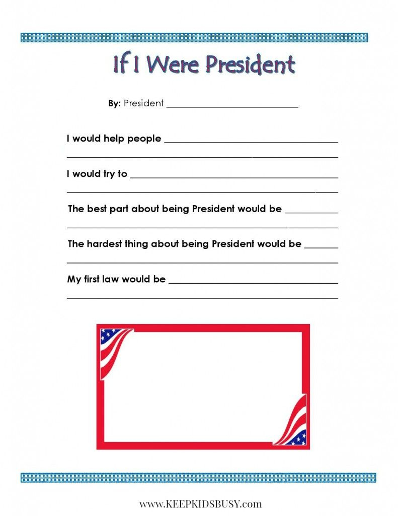 If I Were President Printable For Kids | Crafts With Preston | Pinterest | If I Were President Printable Worksheet