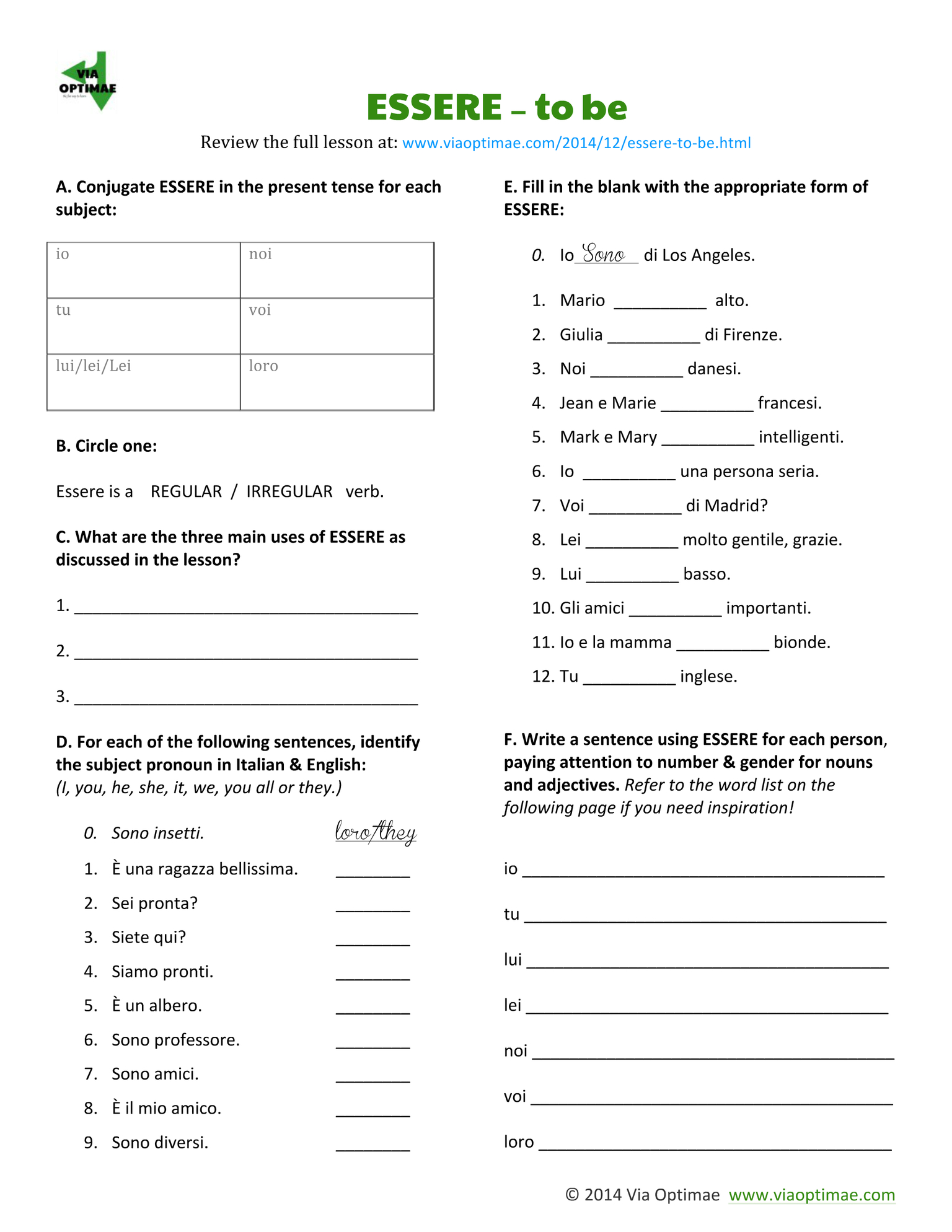 Italian: Workbooks Beginner&amp;#039;s Workbook, Part One | Italian | Italian Worksheets For Beginners Printable