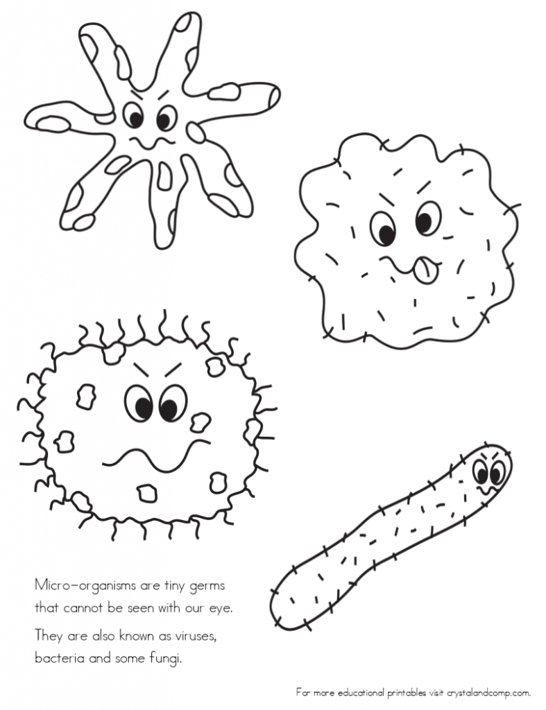 Kid Color Pages: Sick Day And Spreading Germs | Germs Worksheets Printables