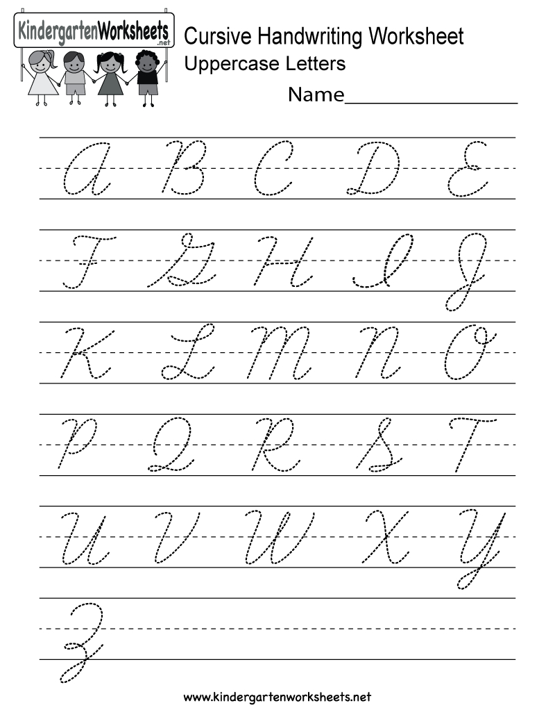 Kindergarten Cursive Handwriting Worksheet Printable | Language Arts | Printable Cursive Writing Worksheets