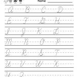 Kindergarten Cursive Handwriting Worksheet Printable | School And | Free Printable Cursive Handwriting Worksheets