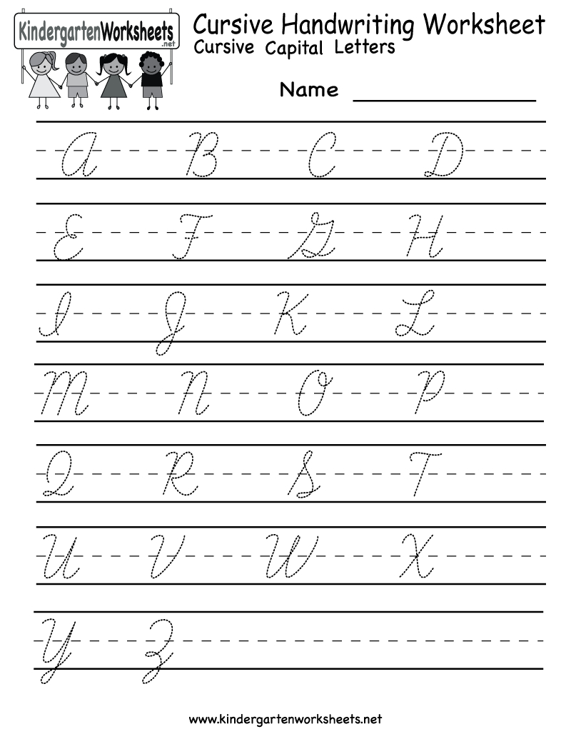 Kindergarten Cursive Handwriting Worksheet Printable | School And | Printable Cursive Writing Worksheets