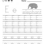 Kindergarten Letter E Writing Practice Worksheet Printable | Free Printable Letter Practice Worksheets