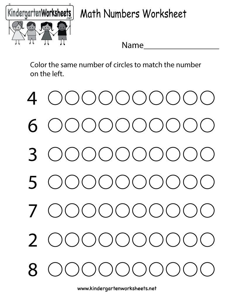 Kindergarten Math Numbers Worksheet Printable | Pre-K Math | Homeschool Printable Worksheets Kindergarten