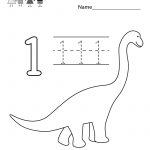 Kindergarten Number One Worksheet Printable | Free Kindergarten Math | Number One Worksheet Preschool Printable Activities