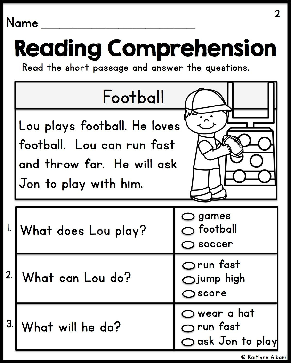 Kindergarten Reading Comprehension Passages - Set 1 | Teacher | Free Printable Reading Worksheets For 1St Grade