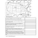 Latitude And Longitude Elementary Worksheets | Usa  Contiguous  | Latitude Longitude Printable Worksheets