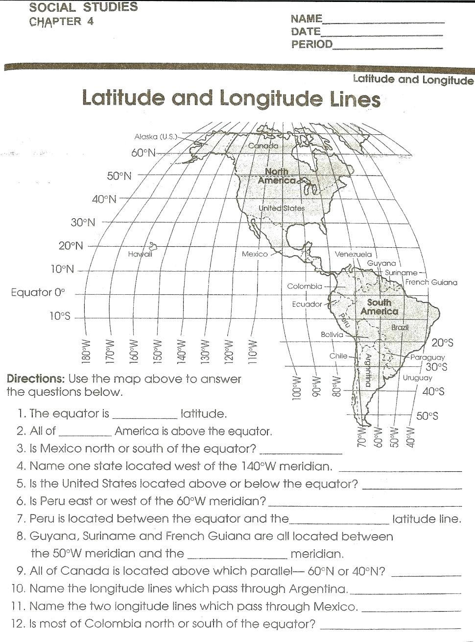 Latitude Longitude Printable Worksheets Accounting Coordinate | Latitude Longitude Printable Worksheets