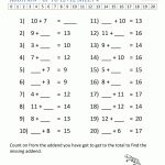 Learning Addition Facts Worksheets 1St Grade | Free Printable Addition Worksheets For 1St Grade