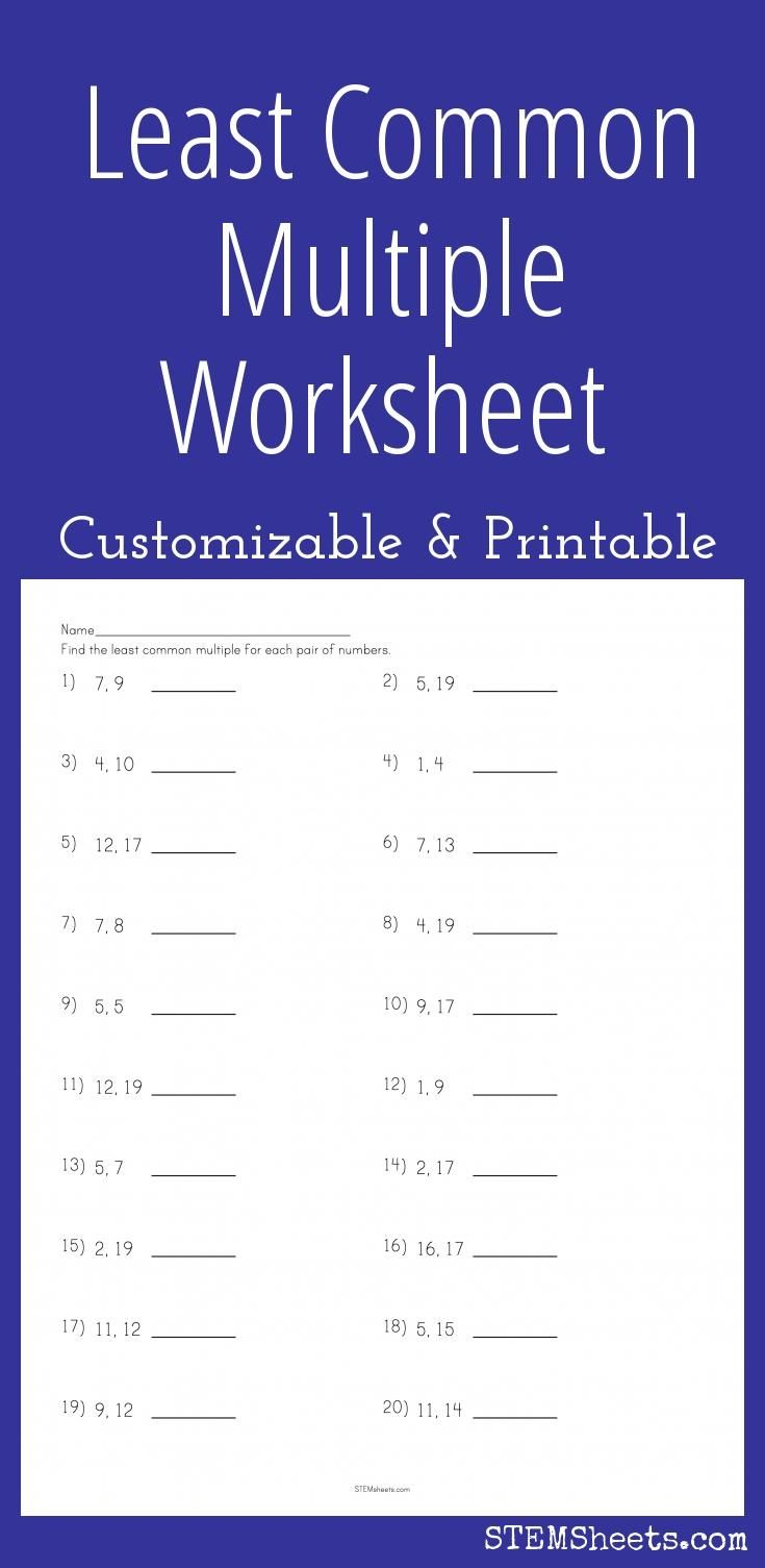 Least Common Multiple Worksheet - Customizable And Printable | Math | Gcf And Lcm Worksheets Printable