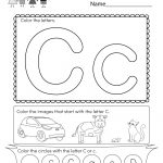 Letter C Coloring Worksheet   Free Kindergarten English Worksheet | Free Printable Letter C Worksheets