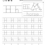 Letter H Writing Practice Worksheet   Free Kindergarten English | Free Printable Letter Practice Worksheets