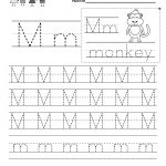 Letter M Writing Practice Worksheet   Free Kindergarten English | Free Printable Letter Practice Worksheets
