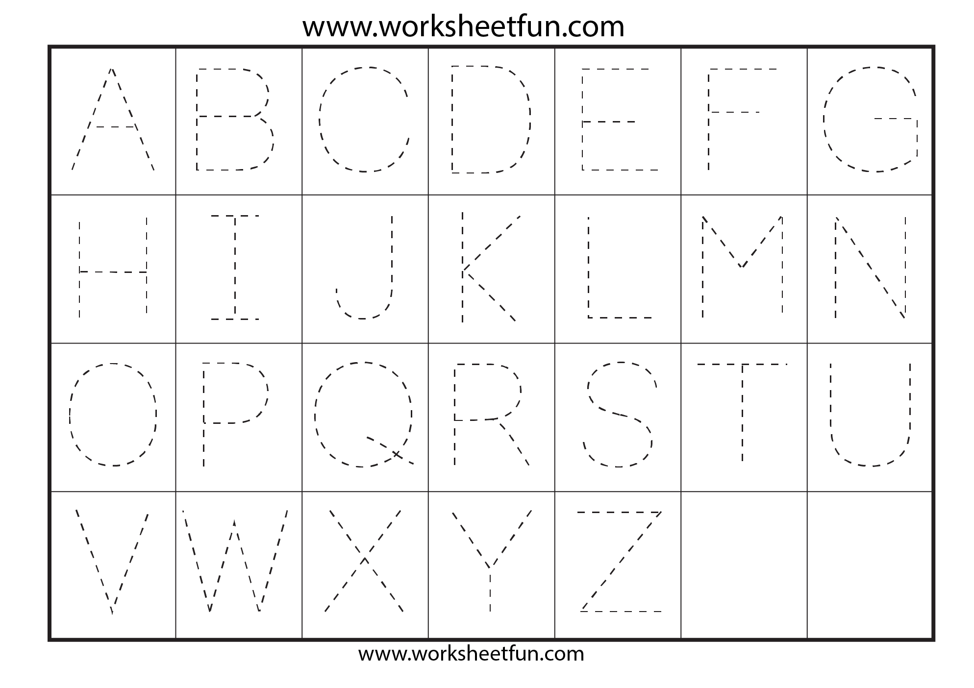 Letter Tracing Worksheets For Kindergarten - Capital Letters | Capital Alphabets Tracing Worksheets Printable