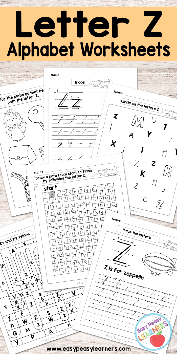 Letter Z Worksheets - Alphabet Series - Easy Peasy Learners | Letter Z Worksheets Free Printable
