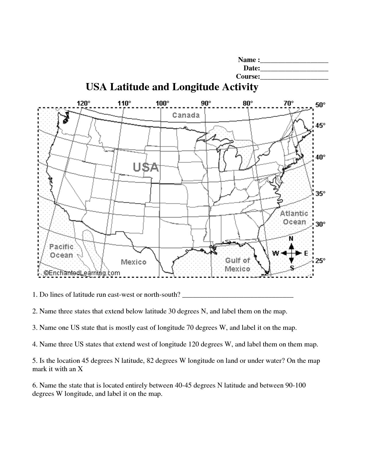 Longitude And Latitude Printable Worksheet | Latitude-And-Longitude | Latitude And Longitude Printable Practice Worksheets
